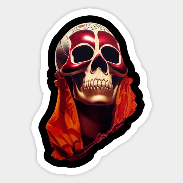 Red Skull Art T-shirt Sticker by Gelo Kavon